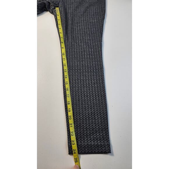 NWT Loft PETITE M MP pull on pants geometric shimmery black grey silver casual - Picture 7 of 8